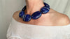 Lapis Lazuli Beaded Necklace. Chunky Ovals