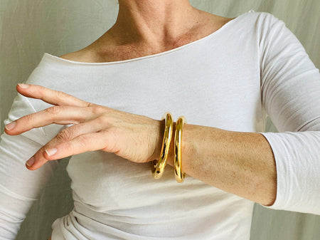 Karen Hill Tribe Silver Bangles. PAIR. Scratch N Dent. 1095