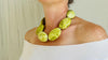 Serpentine Necklace. Large Oval Beads. Sterling Silver Jewelry. Modern Boho Style, Natural Stone Accessory