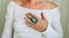 Labradorite Botanicals Ring. Gorgeous Turquoise Blue Stone Jewelry. Size 8. 4131
