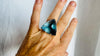 Oversized Faceted Aquamarine Cocktail Ring | Handmade Adjustable Sterling Silver | AAA Stone 3022