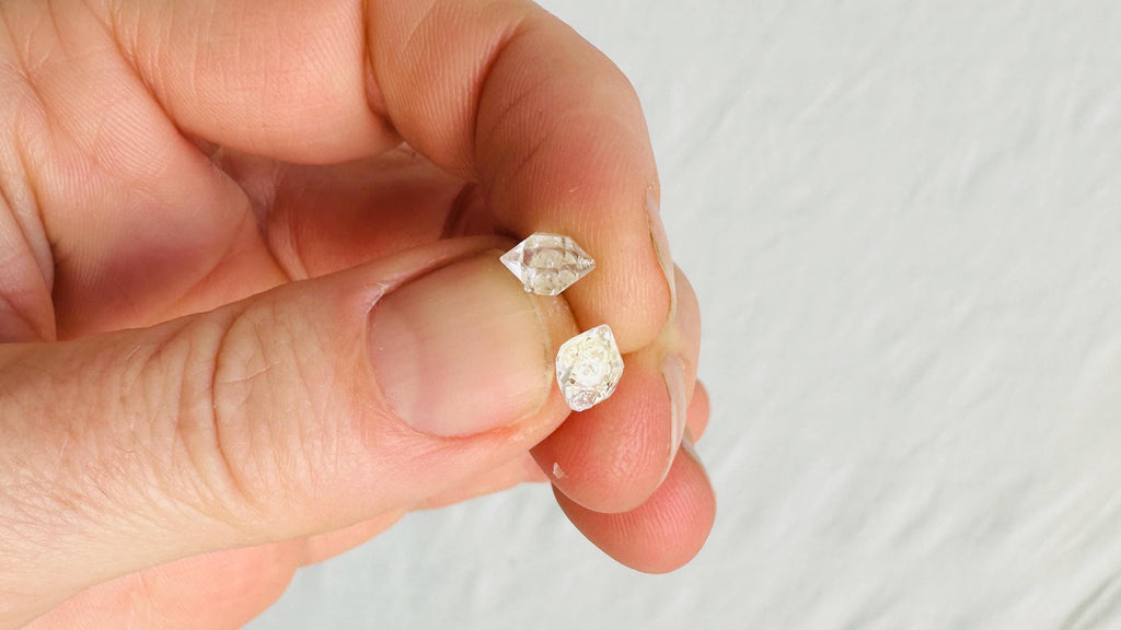Herkimer Diamond Earrings. Handcrafted Sterling Silver Jewelry. Designer Post Earrings. 0948