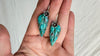 Chrysocolla Leaf Earrings. Sterling Silver. Atelier Aadya. 2216