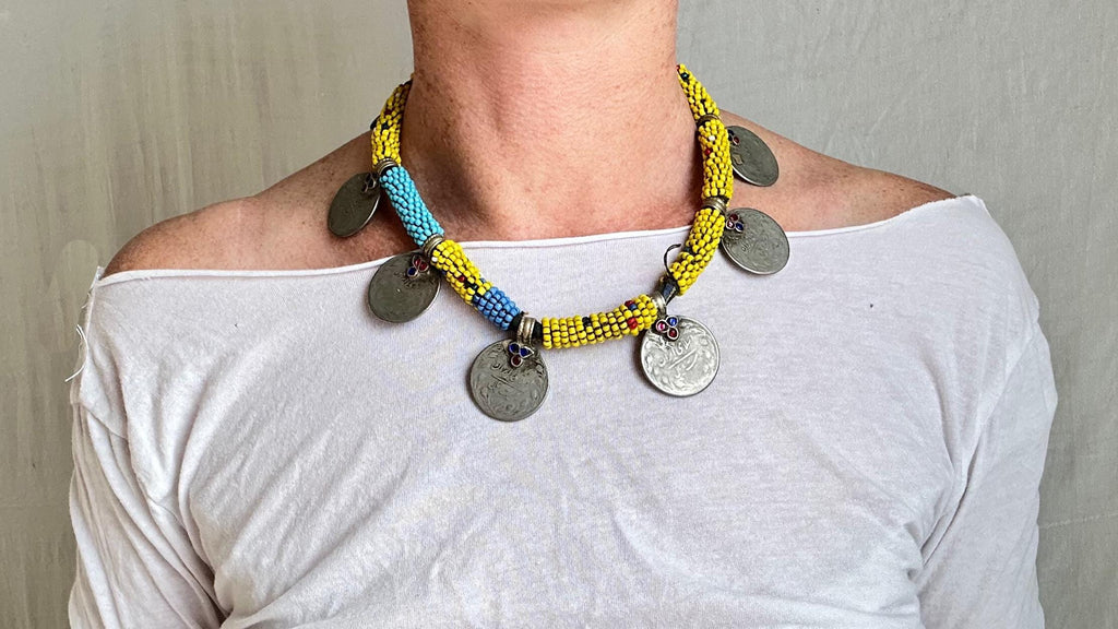 Balochi Coin Tribal Necklace. Kuchi.