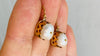 Vintage Ecuadorian Gold Earrings With Pearls. 18kt. 0398