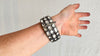 Sterling Silver Indian Bangle. Crystal & Sterling Silver. Exquisite. 1035