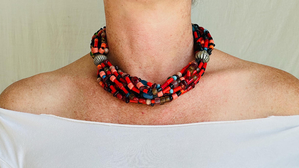 Balochi Multi-Strand Tribal Beaded Necklace. 4263