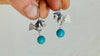 Turquoise & Bird Earrings. Handmade Sterling Silver Jewelry from Taxco.