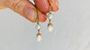 Vintage Ecuadorian Gold Earrings With Pearls. 18kt. 0395