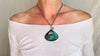 Azurite Malachite and Silver Pendant Necklace. Sterling Silver Chain. 2296