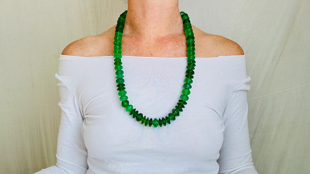 Old African Trade Dogon Annular Beaded Necklace.