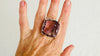 Oversized Faceted Amethyst Ring | Handmade Adjustable Sterling Silver | Unique Gemstone Jewelry. 4022