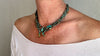 Turquoise Multi-Strand Choker Necklace. Tiny Turquoise Heishi and Sterling Silver. 2297