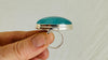 Oversized Aquamarine Cocktail Ring | Handmade Adjustable Sterling Silver | Unique Gemstone Jewelry. 0919