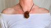 Large Amber Pendant on a Leather Cord. 1173