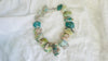 Green Flower Agate Necklace. Handmade Sterling Silver Designer Jewelry. Statement Necklace. Maximalist Jewelry.