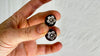 Large Amber Barbell Earrings. Double Sided. 2085