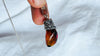 Red Amber Pendant on a Silver Chain. Sterling Silver. AP-587