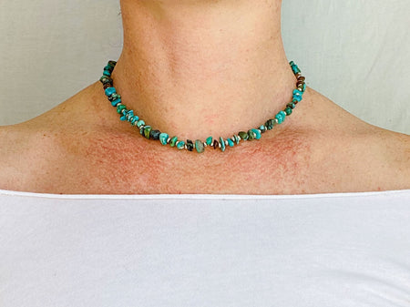 Turquoise and Sterling Necklace. 1254