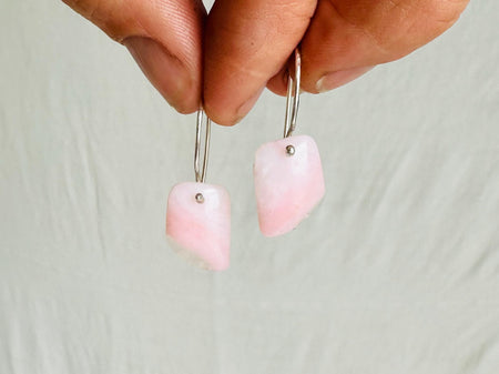 Pink Opal Earrings. Sterling Silver Ear Wires. Handmade Jewelry. Gift for Her. 2507