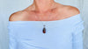 Red Amber Pendant on a Silver Chain. Sterling Silver. AP-587
