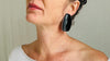 Faceted Oversized Obsidian Earrings. Sterling Silver Posts, One-of-a-Kind. 4162