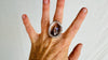 Natural Quartz Ring. Oversized. Botanicals. Size 7.25. 4139