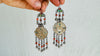 Vintage Uzbek Bukhara Earrings. Goldwashed Coral, Silver and Turquoise. Rare and Fantastic 2531