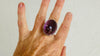 Oversized Faceted Amethyst Ring | Handmade Adjustable Sterling Silver | Unique Gemstone Jewelry. 4022