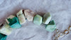 Green Flower Agate Necklace. Handmade Sterling Silver Designer Jewelry. 2838