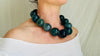 Chunky Fluorite Necklace. Designer Handmade Necklace. Sterling Silver Jewelry. Natural Stone Choker.