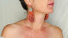 Orange Clam & Sterling Silver Earrings. Handmade Sterling Silver Jewelry.2695