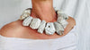 White Mexican Agate Necklace. Handmade Sterling Silver Designer Jewelry. Statement Necklace.