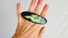 Labradorite Three Finger Ring. Adjustable Sizing. Handmade Sterling Silver. Gorgeous Flash. . . 4093