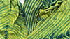 Green Shibori Silk Shawl, Wrap, Scarf. Clamp Dye. Gujarat, India.