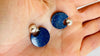 Lapis Lazuli Flat Hoop Earrings. Atelier Aadya. 4286