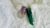 Amethyst Cicada, Fluorite and Selenite Necklace. Medicine Necklace.