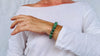Guatemalita Jade Beaded Bracelet with a Sterling Silver Bead. 4407
