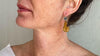 Amber & Sterling Silver Flower Earrings. 0613