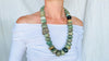 Guatemalita Necklace with Jade and Silver. Replica.