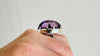 Oversized Faceted Amethyst Ring | Handmade Adjustable Sterling Silver | Unique Gemstone Jewelry. 4112