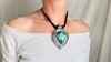Turquoise Pendant Necklace. Adjustable Length. Sterling Silver. Nepal. 1043