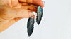 Carved Black Wings Earrings. Exquisitely Crafted Clam Shell and Sterling Silver Jewelry. Atelier Aadya. 2734