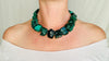 Malachite Beaded Necklace. Chunky Natural Malachite. Handmade Designer Jewelry. 4068