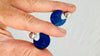 Lapis Lazuli Flat Hoop Earrings. Atelier Aadya. 4285