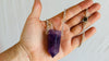 Amethyst Pendant Necklace. Chunky Silver Chain. Sterling Silver. 2293