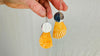 Yellow Clam & Sterling Silver Earrings. 2695