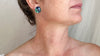 Chrysocolla & Silver Post Earrings. Sterling Silver. Atelier Aadya. 2198