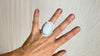 Rainbow Moonstone Ring. Oversized. Size 6. 0517