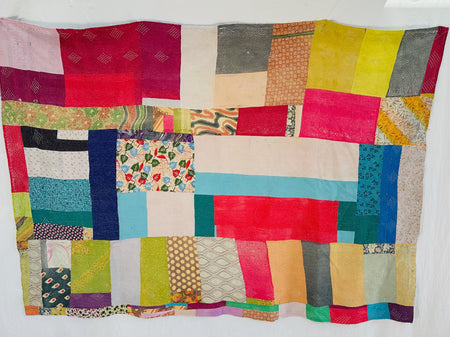 Fine Vintage Kantha Quilt from Bengal, India. Textile Art. 4240